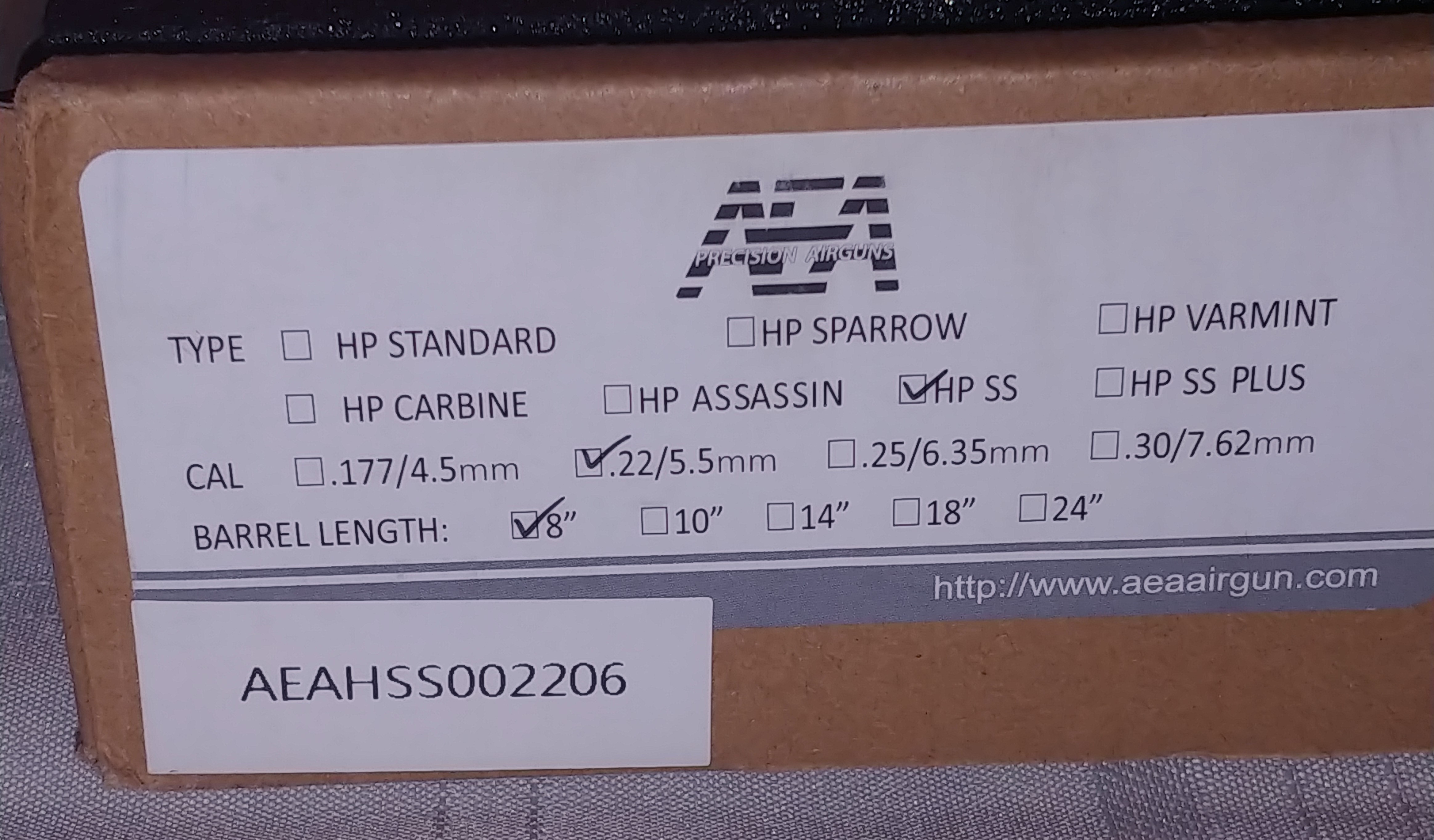 5 AEA SS 8in semi 22 cal - Box label.jpg