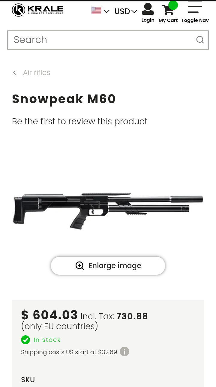 Artemis Snow Peak P18 PCP Air Rifle