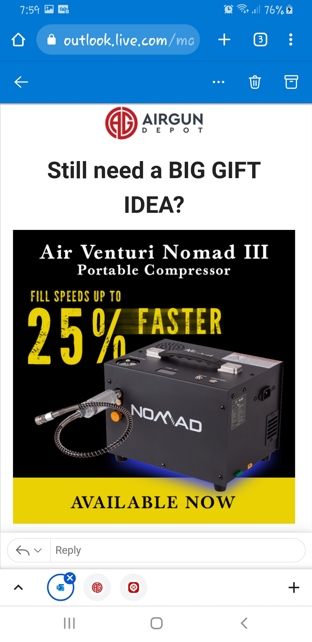 Nuevo PCP Compressor Air Venturi Nomad II 4500 PSI Portable